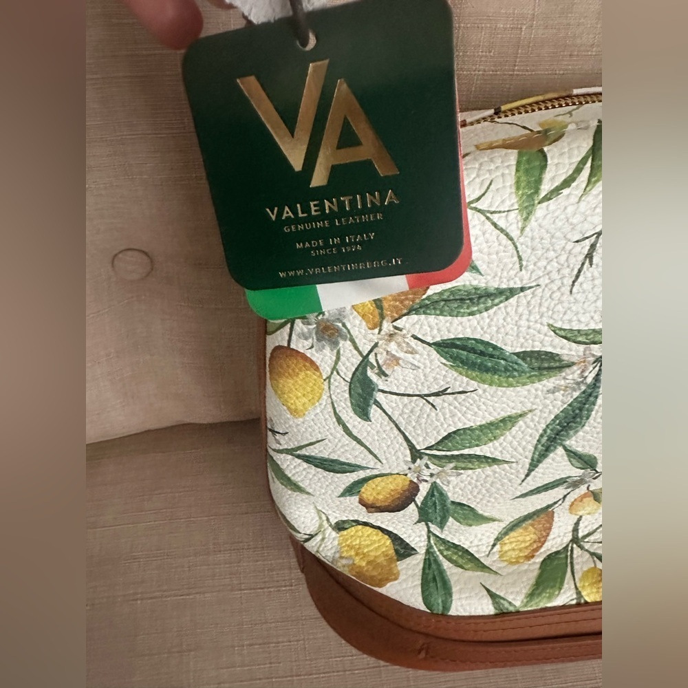 NewValentina Brown Leather Lemon Print Shoulder Bag - Picture 10 of 13